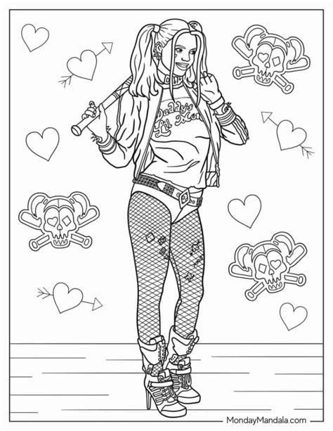 harley quinn coloring pages